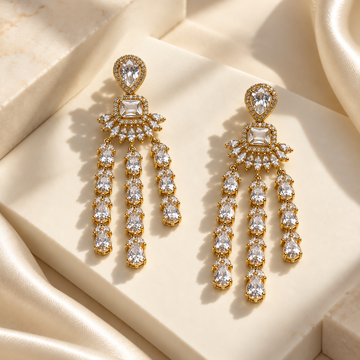 Elegant Three-Line Earrings