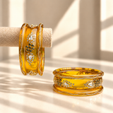 Drop Stone Short Glass Kada Bangle Set