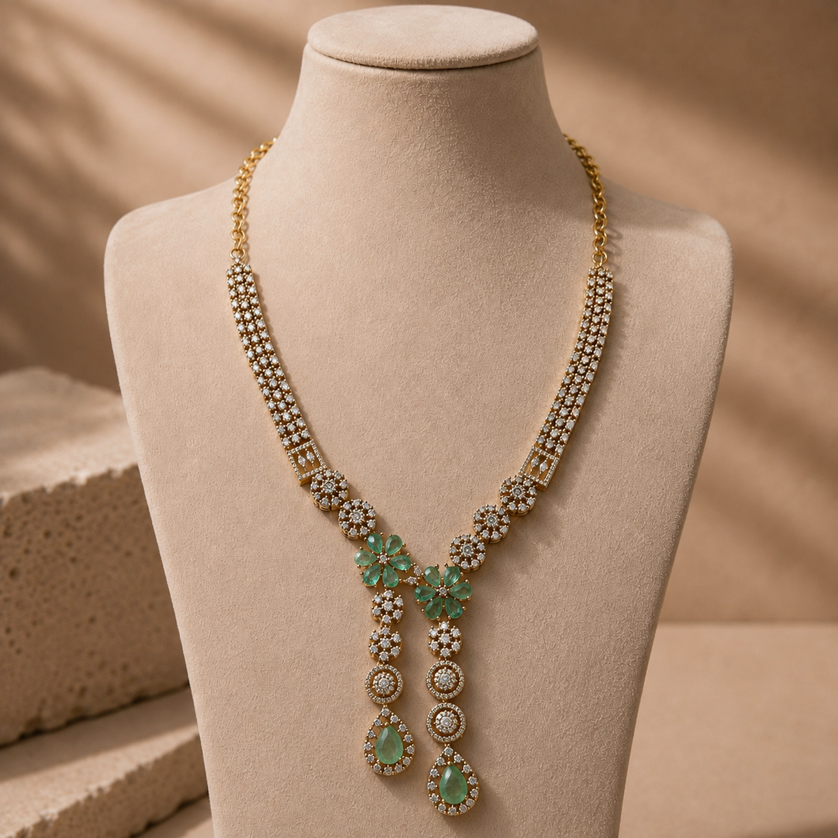 Twin Drop Motif Jewellery Set