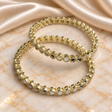 Round Kundan Stone Line Bangles
