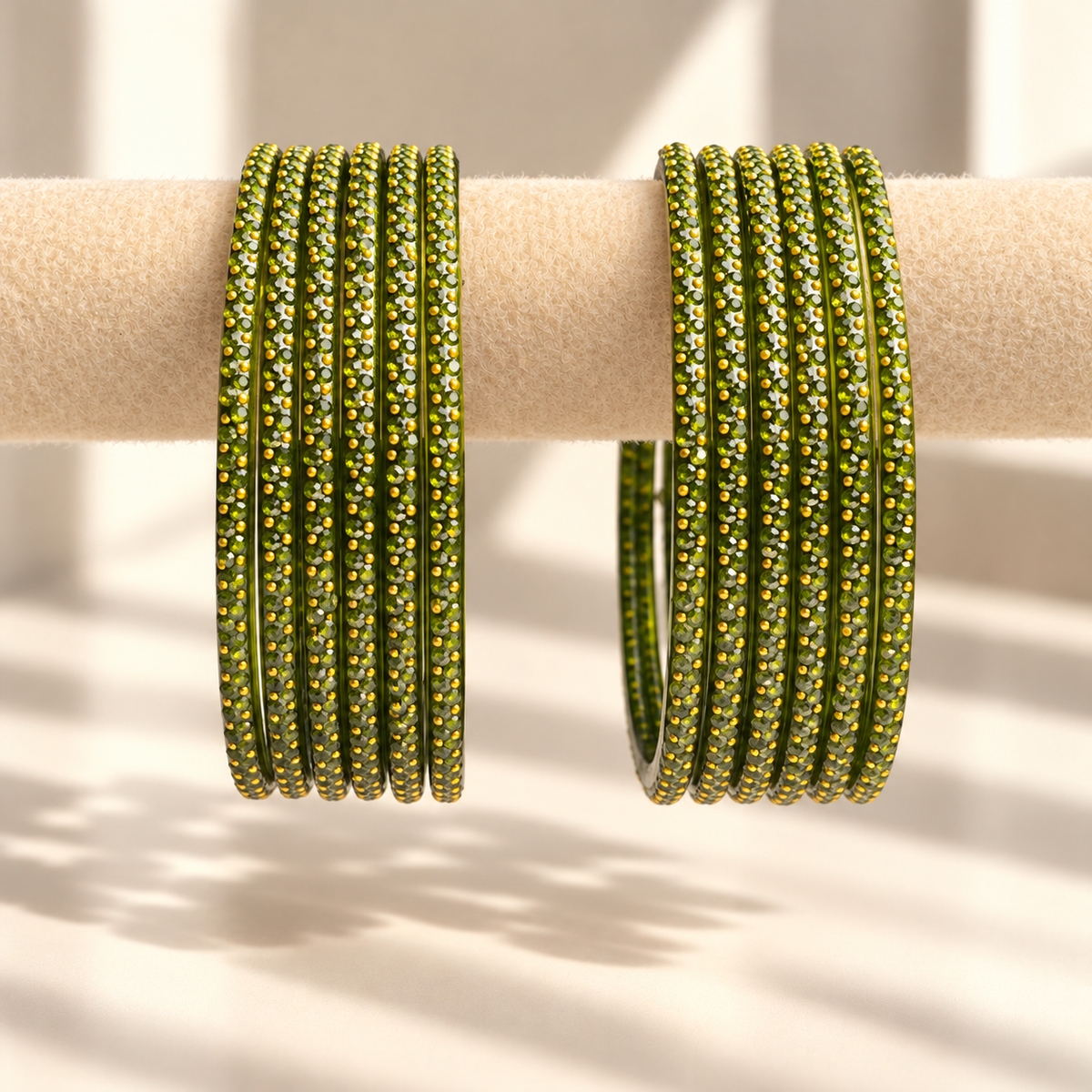 Golden Dot Glass Bangle