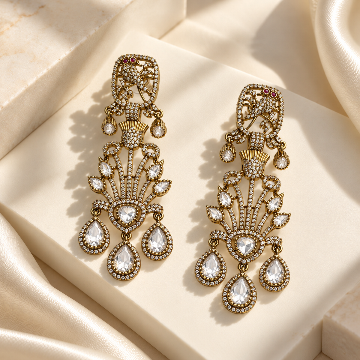 Classic Floral Statement Earrings