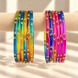 Dotted Stone Glass Bangle