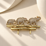 Three Elephant Brooch