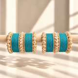 Drop Border Glass Bangle Set