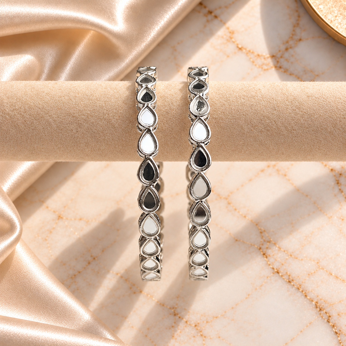 Big Drop Stone Line Bangles