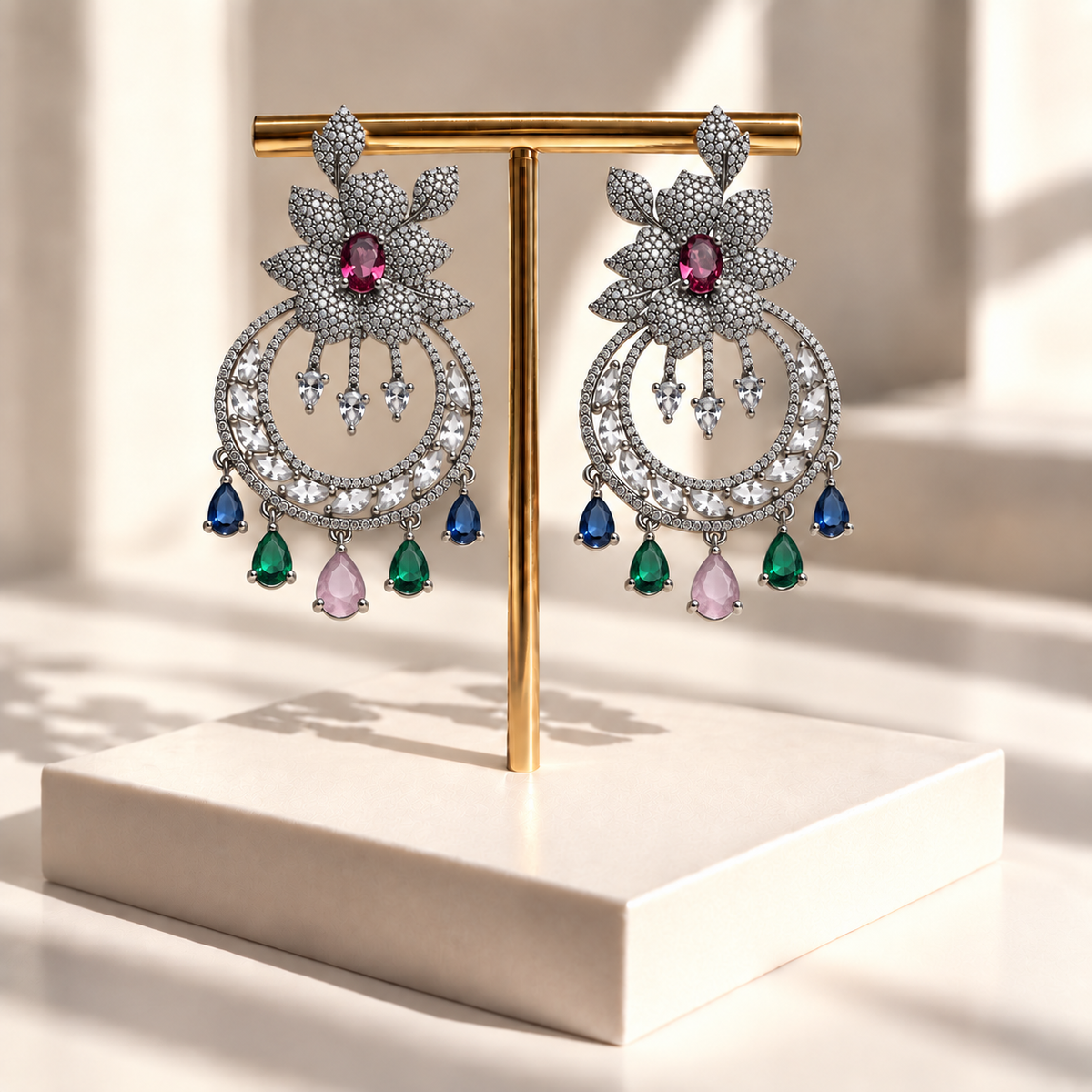 Blooming Circle Drop Earrings