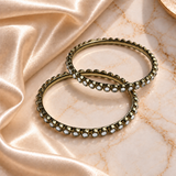Single Line Dot Kundan Line Bangles