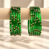 Dotted Stone Glass Bangle
