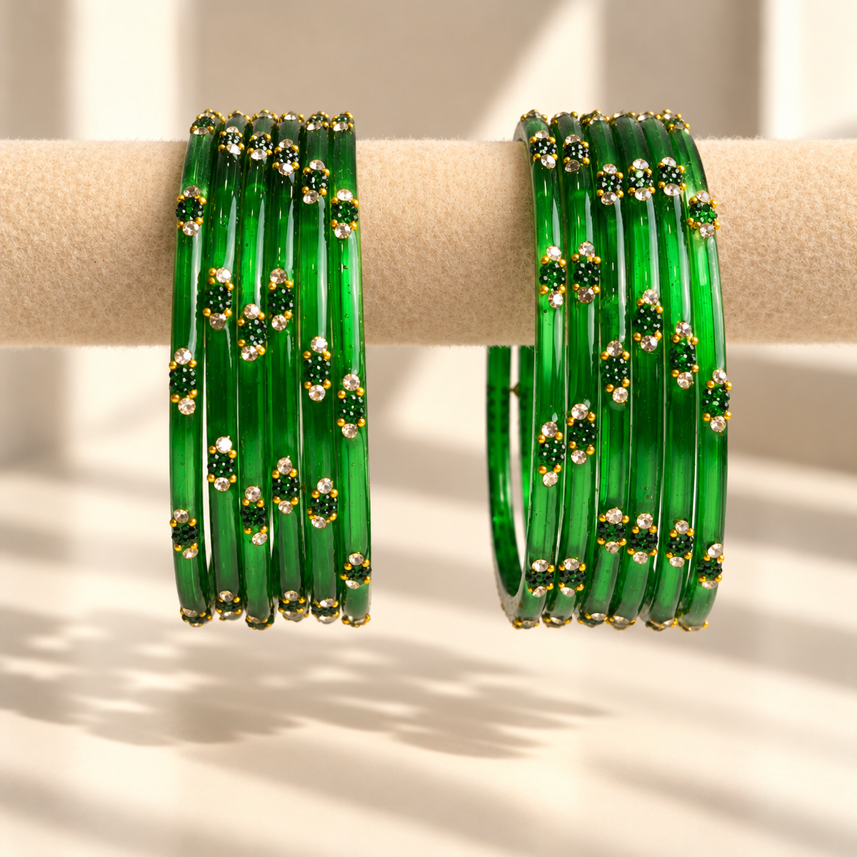 Dotted Stone Glass Bangle