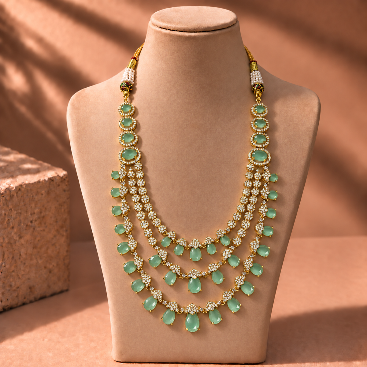 Pear Drop Tiered Necklace Set