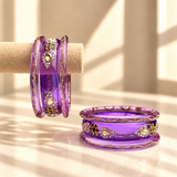 Drop Stone Short Glass Kada Bangle Set