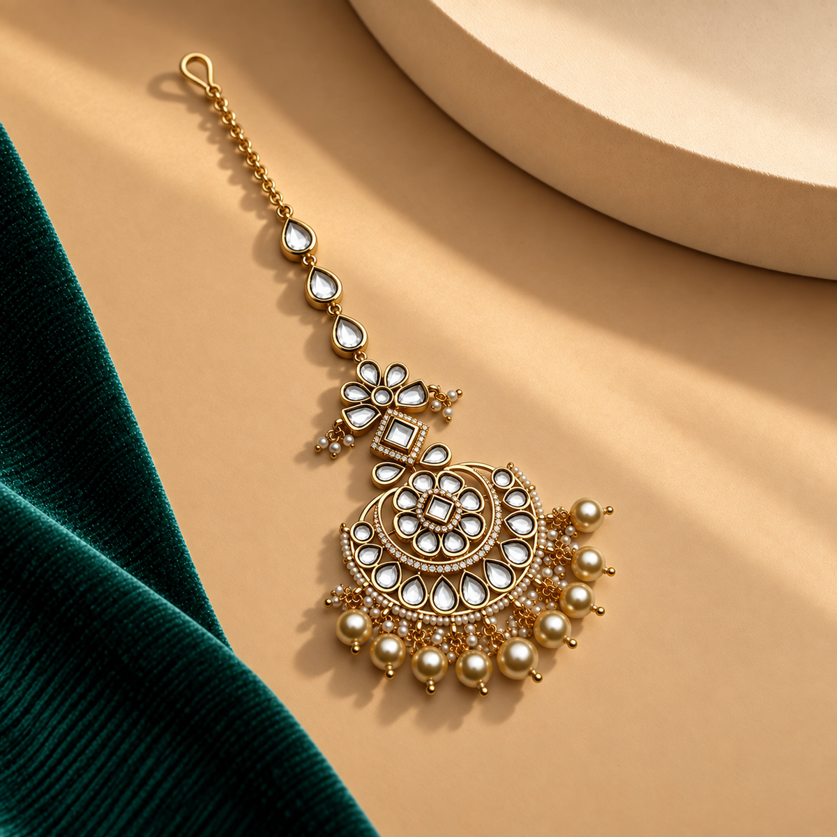 Pearl Border Maang Tikka