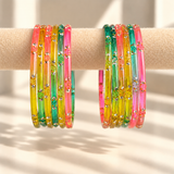 Dotted Stone Glass Bangle