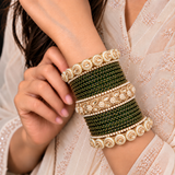 Drop Border Glass Bangle Set