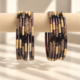 Pearl Line Glass Bangle