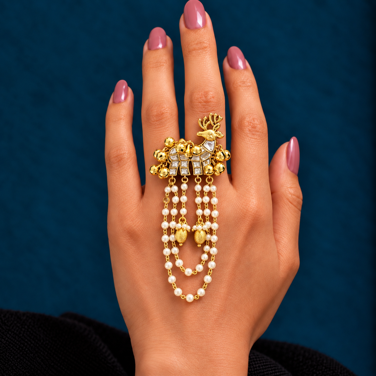 Deer Ghungroo Ring