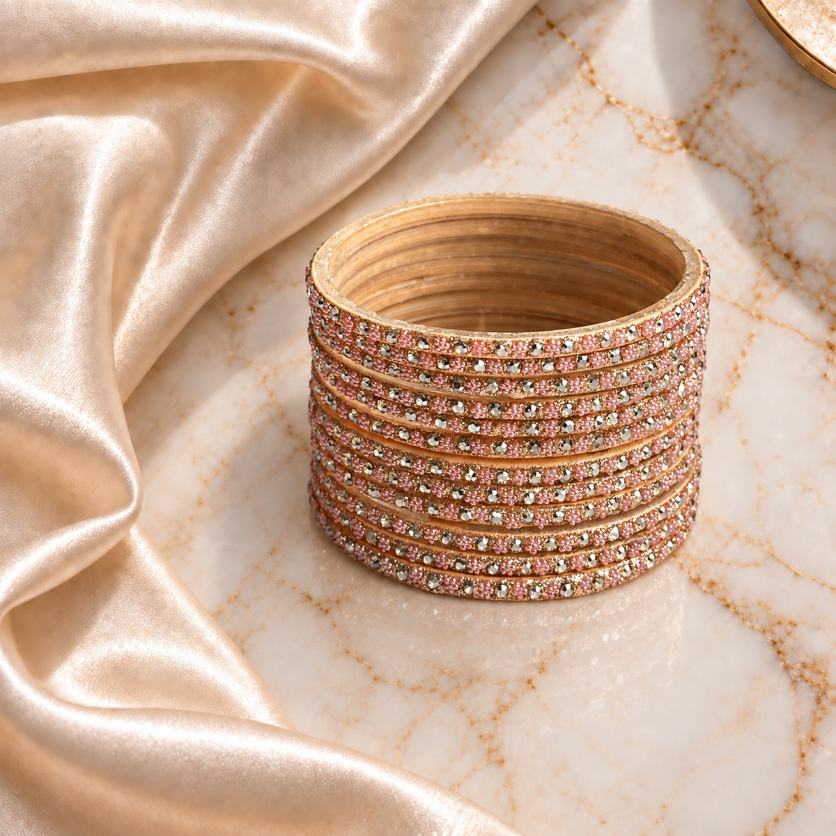 Flower stones glass bangles