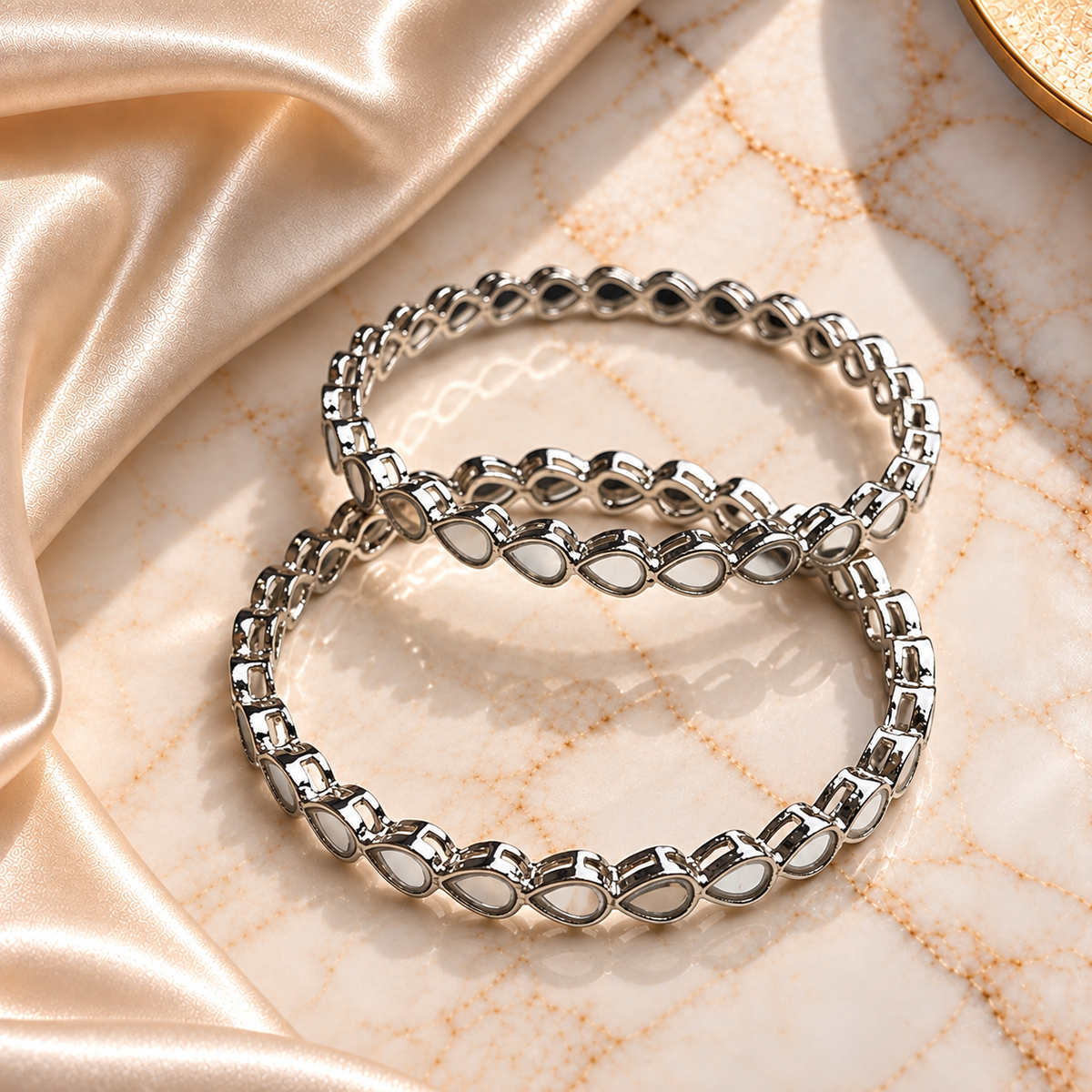 Big Drop Stone Line Bangles