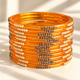 Pearl Line Glass Bangle