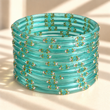 Dotted Stone Glass Bangle