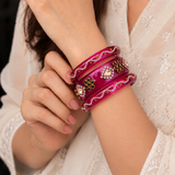 Drop Stone Short Glass Kada Bangle Set
