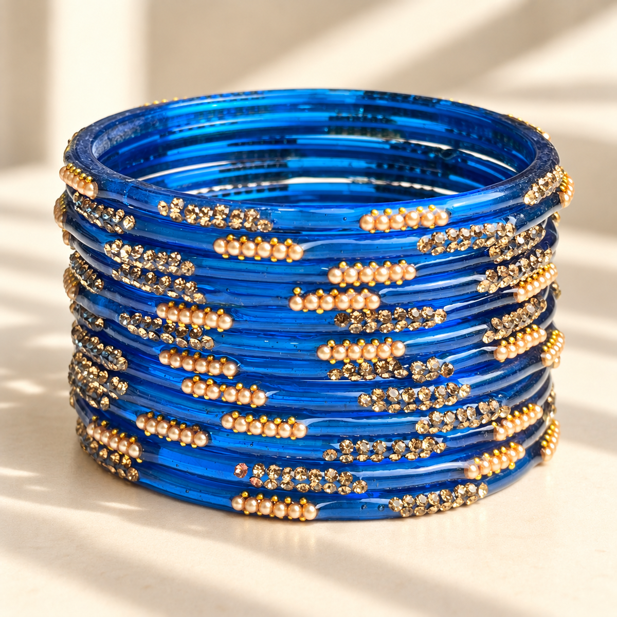 Pearl Line Glass Bangle