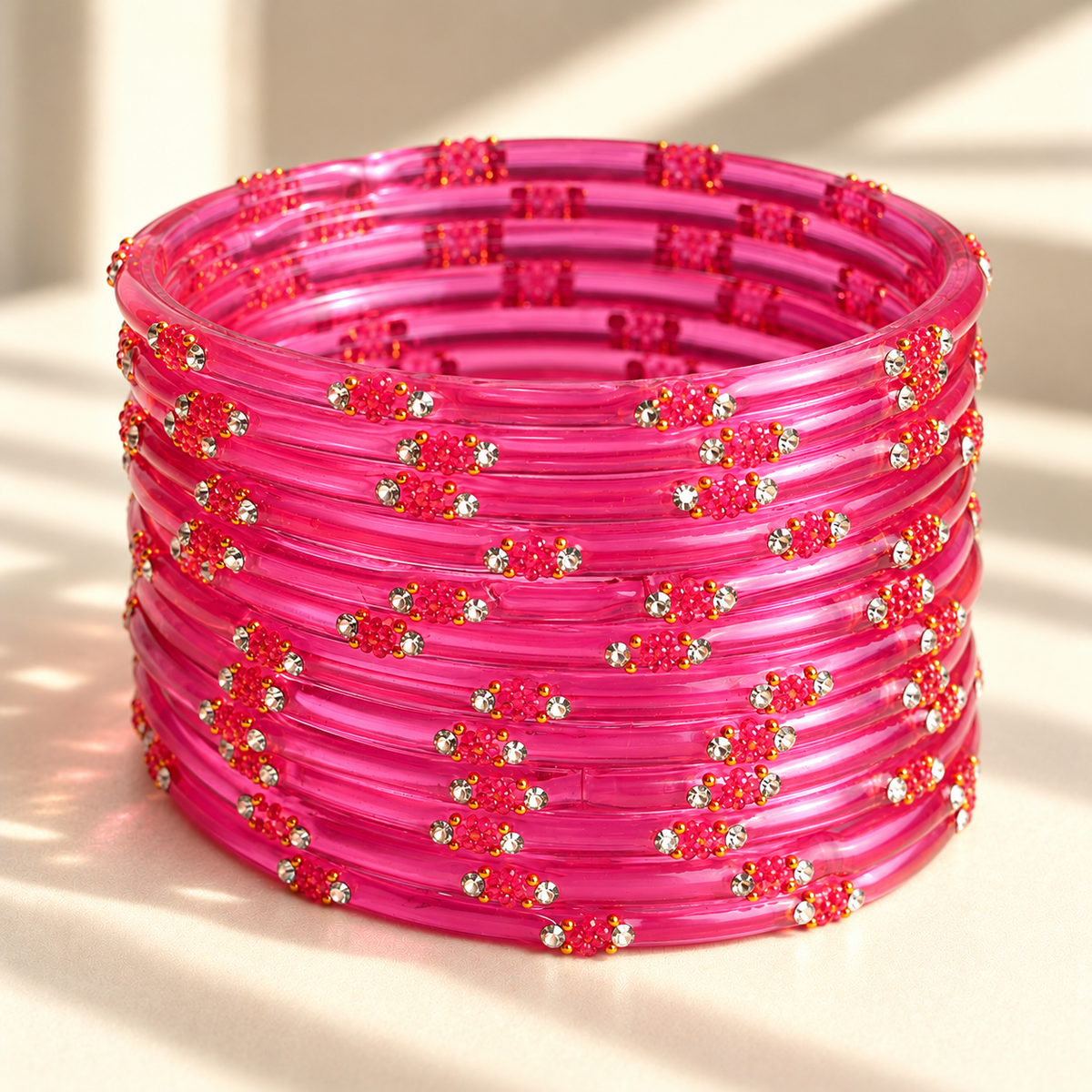 Dotted Stone Glass Bangle