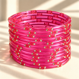 Dotted Stone Glass Bangle