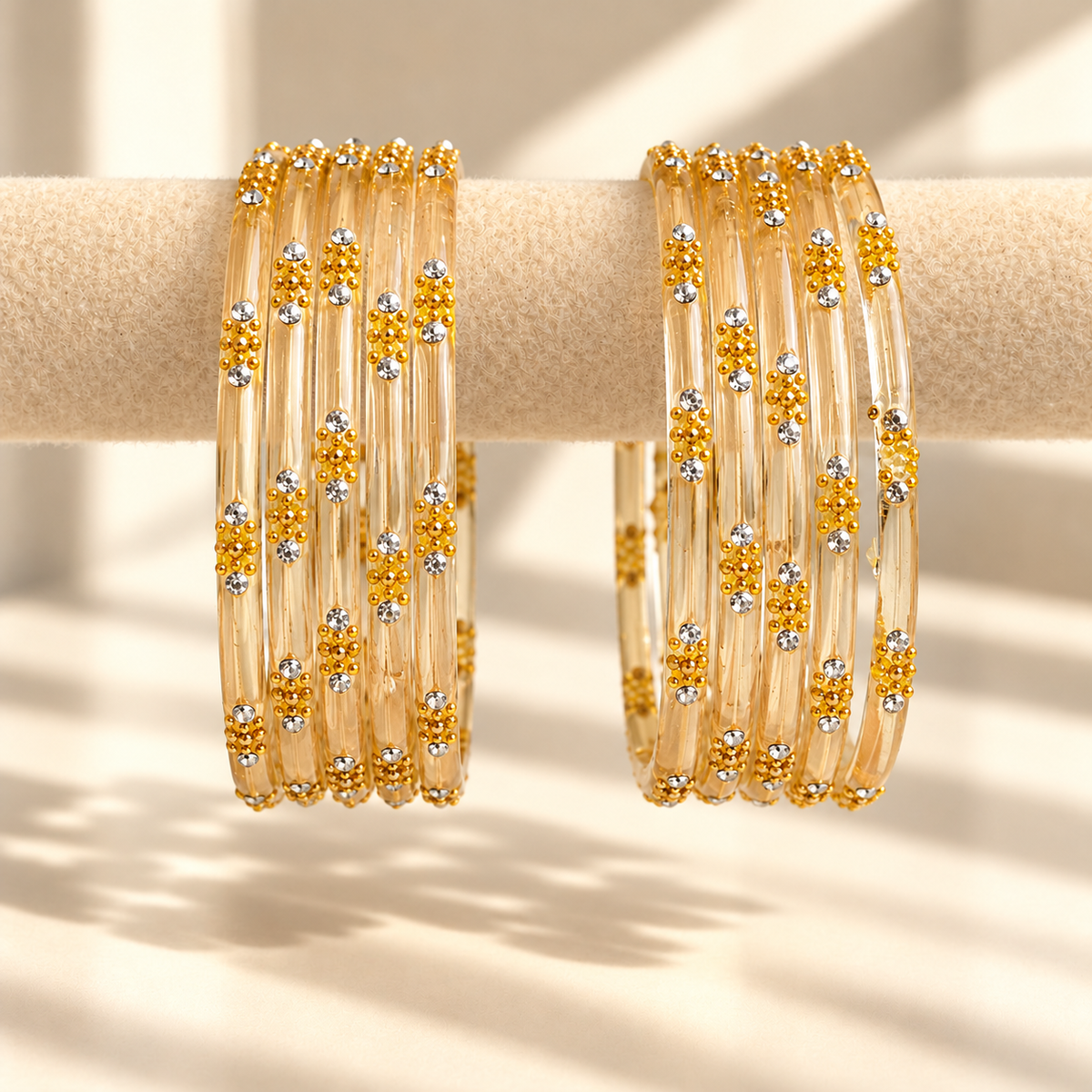 Dotted Stone Glass Bangle