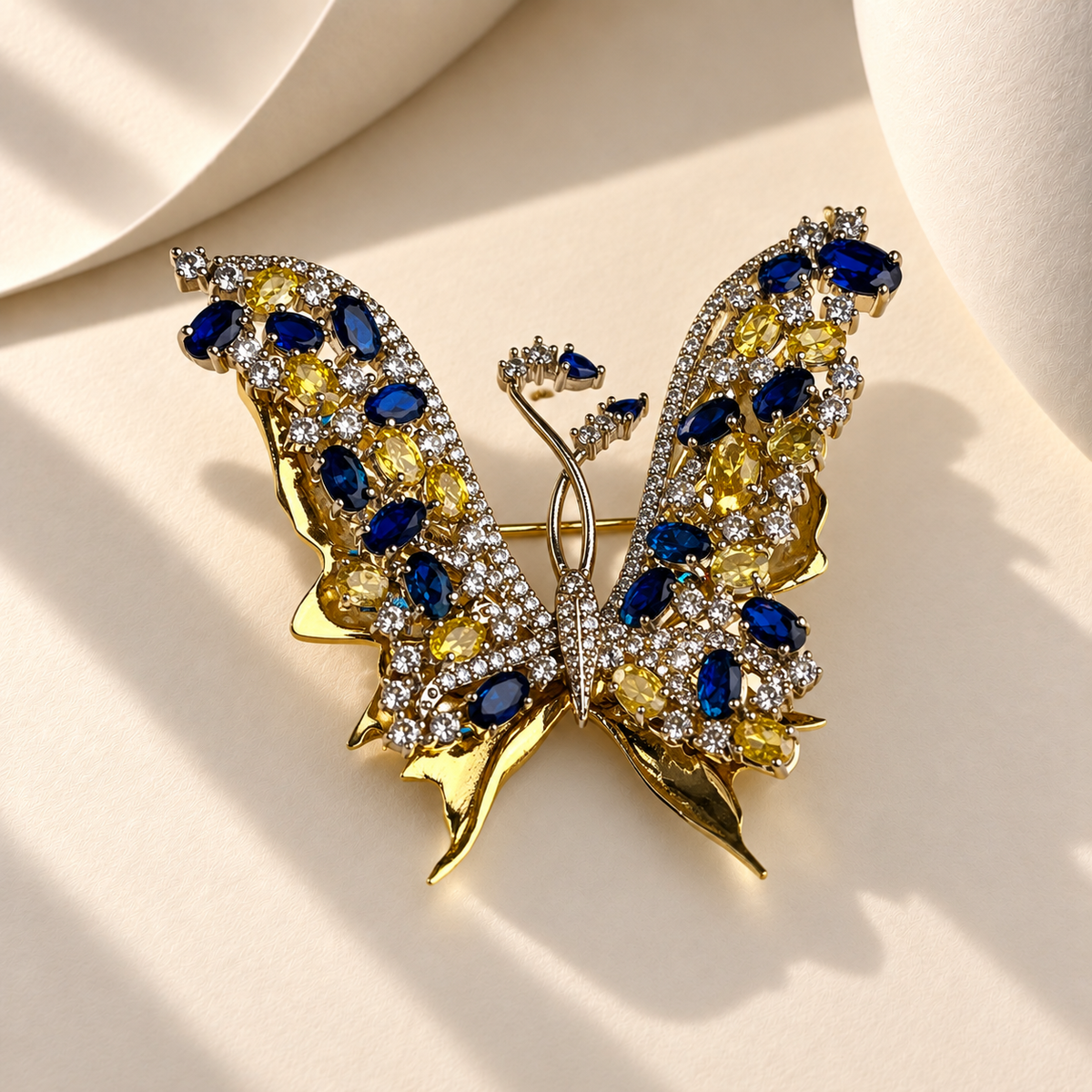 butterfly shape AD Kundan Brooch