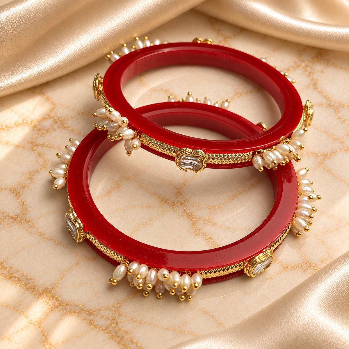 Pearl Stone Acrylic Bangles