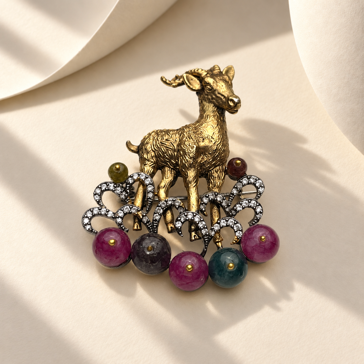 Deer Bead Brooch