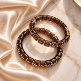 Golden Line Cutting Flower Pattern Glass Kada