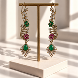 Leaf and Blossom Drop Earrings