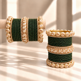 Drop Border Glass Bangle Set
