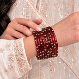 Dotted Stone Glass Bangle