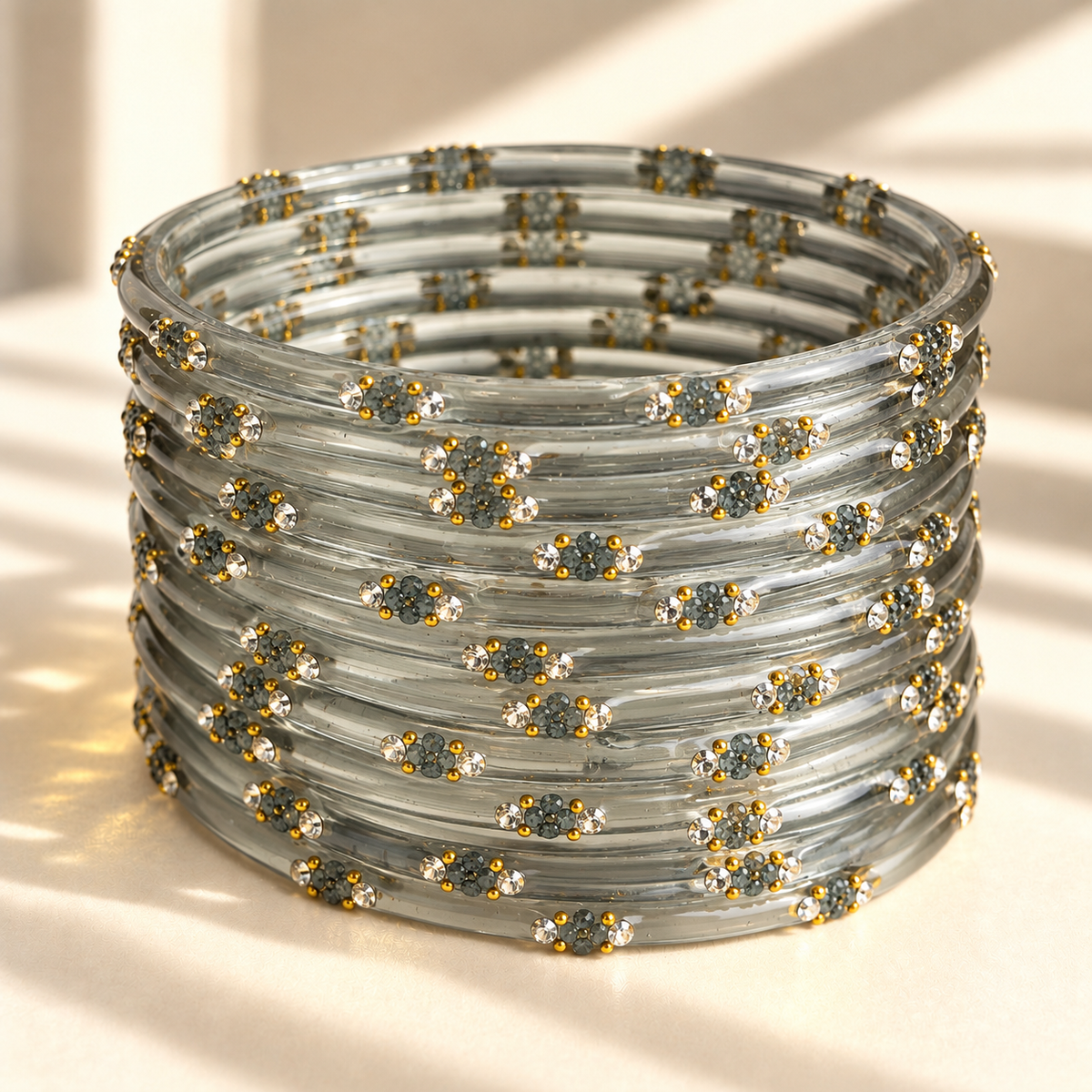 Dotted Stone Glass Bangle