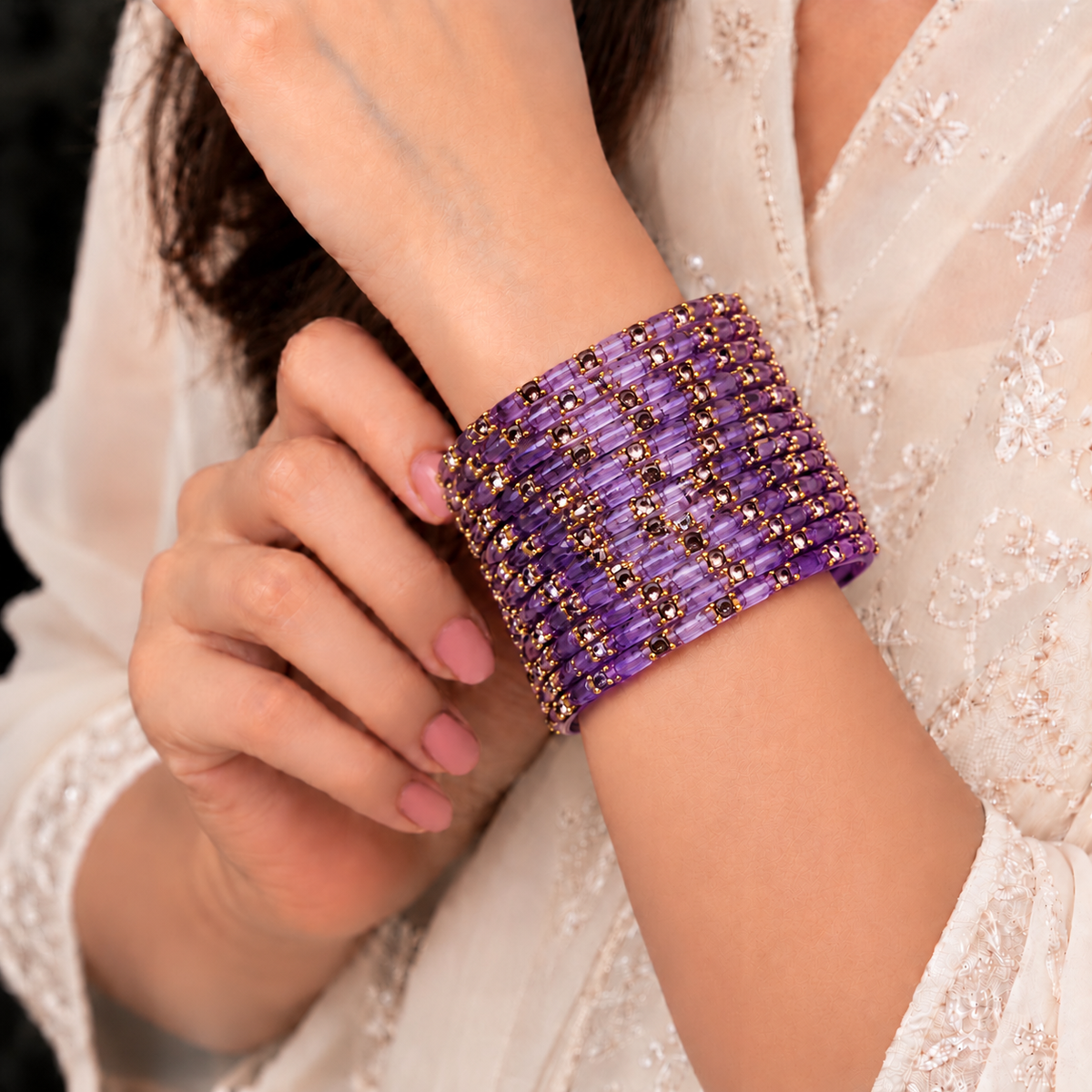 Sparkle Line Stone Bangles