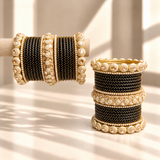 Drop Border Glass Bangle Set