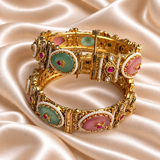Rajwada Dual Color Oval Stone Openable Kada