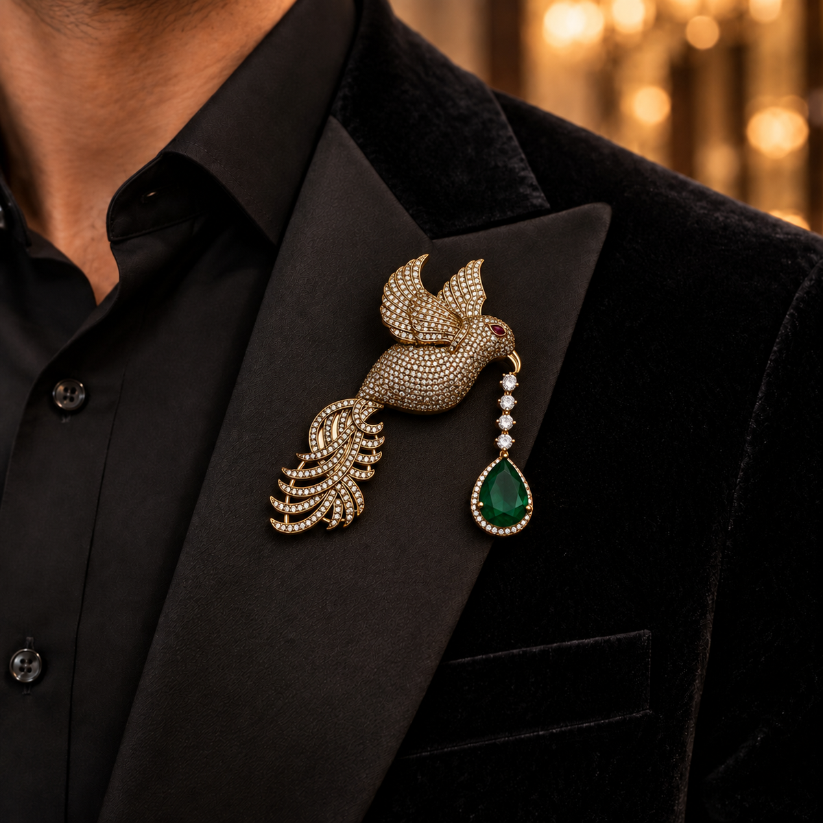 Flying Bird Drop Brooch