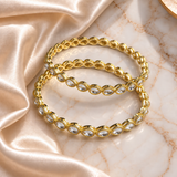 Kundan Tear Drop Line Bangles