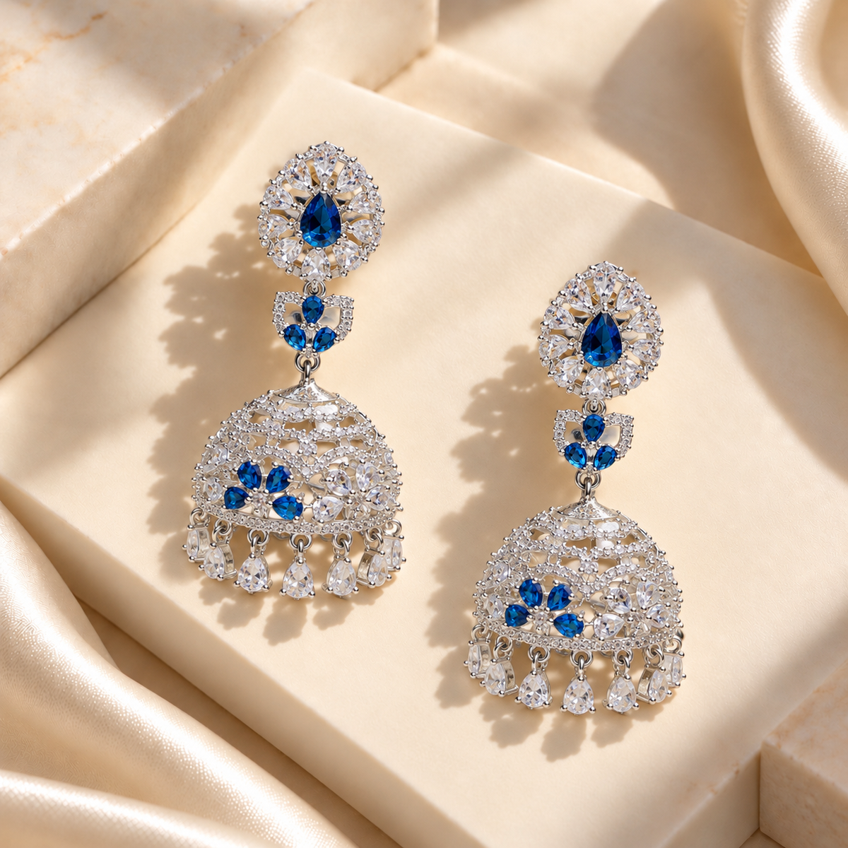 Elegant Stone Drop Jhumkas