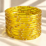 Dotted Stone Glass Bangle