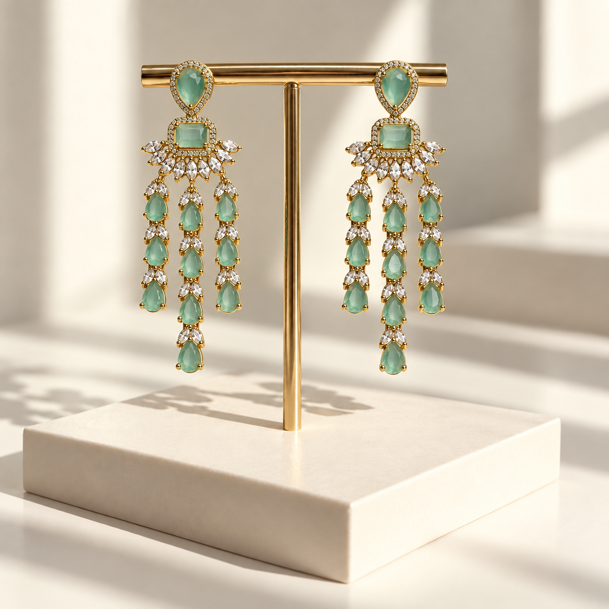 Elegant Three-Line Earrings