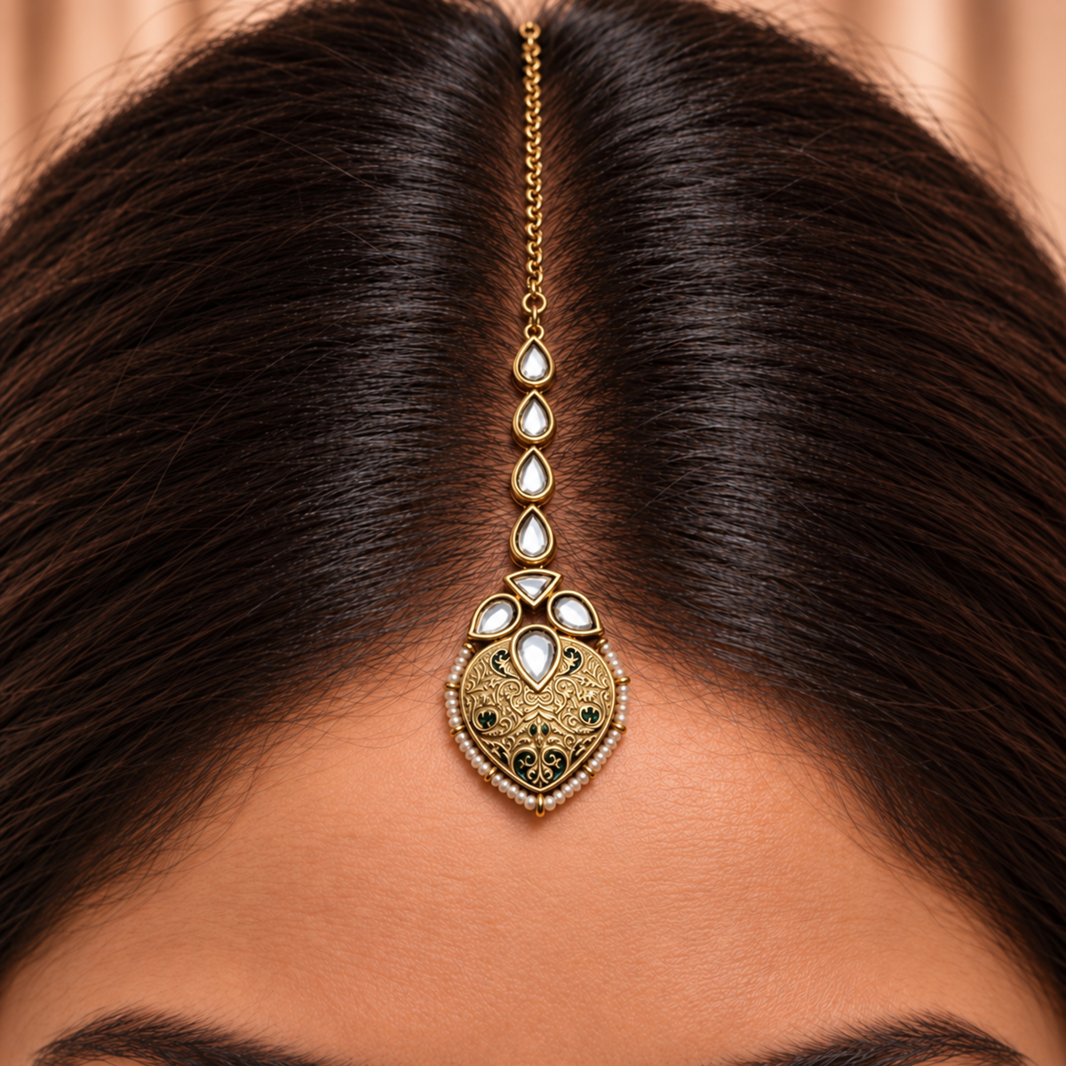 Curved Pattern Maang Tikka