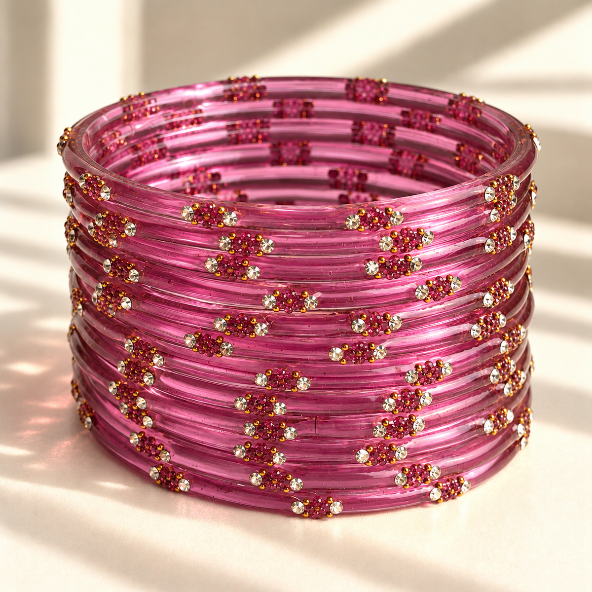 Dotted Stone Glass Bangle