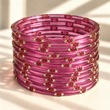 Dotted Stone Glass Bangle