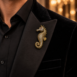 Sparkling Seahorse Brooch